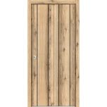 Sliding Closet Bi-fold Doors | Planum 0017 Oak and Aluminum Strips | Sturdy Tracks Moldings Trims Hardware Set | Wood Solid Bedroom Wardrobe Doors