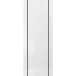 Slab Barn Door Panel | Planum 0017 White Silk and Aluminum Strips | Sturdy Finished Doors | Pocket Closet Sliding-18" x 80"