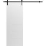 Modern Barn Door 18" x 80" inches / Mela 0716 Painted White / 6.6FT Rail Track Heavy Hardware Set / Solid Panel Interior Doors