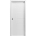 Sliding Pocket Door 18 x 84 inches / Mela 0716 Painted White / Kit Rail Hardware / MDF Interior Bedroom Modern Doors