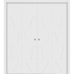 Sliding Closet Double Bi-fold Doors | Planum 0990 Painted White Matte | Sturdy Tracks Moldings Trims Hardware Set | Wood Solid Bedroom Wardrobe Doors 