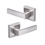 Modern Square Satin Nickel Handle-Brushed Nickel Dummy 2 pack