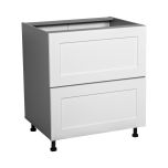 33" Base Cabinet-Double Door-Two Drawer-with Shaker White Matte door