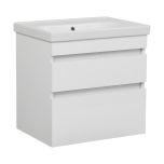 Modern Wall-Mounted Bathroom Vanity with Washbasin | Niagara White High Gloss Collection | Non-Toxic Fire-Resistant MDF-24"