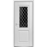 Front Exterior Prehung Steel Door 36 x 80 inches Right-Hand Inswing / Ballucio 1709 White Enamel / Panel Single Classic Painted White