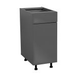 21" Base Cabinet Single Door Single Drawer with Grey Gloss door