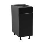 12" Base Cabinet Single Door Single Drawer with Black Matte door