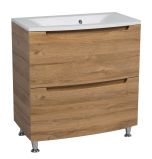 Modern Free Standing Bathroom Vanity with Washbasin | Delux Teak Natural Collection | Non-Toxic Fire-Resistant MDF-22,5"