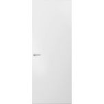 Modern Solid Hidden Door with Handle | Planum 0010 Primed with Silver Hidden Frame 28" x 80" Right-hand Inswing Silver Frame | Hinges Lock Handle | Modern Wardrobe Wood Solid Doors