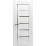 Pantry Kitchen Lite Door with Hardware | Quadro 4088 White Silk with Frosted Glass | Single Panel Frame Trims | Bathroom Bedroom Sturdy Doors 