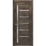 Solid French Door | Quadro 4088 Cognac Oak with Frosted Glass | Single Regular Panel Frame Trims Handle | Bathroom Bedroom Sturdy Doors 