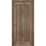 Panel Lite Pocket Door | Quadro 4111 Walnut | Kit Trims Rail Hardware | Solid Wood Interior Pantry Kitchen Bedroom Sliding Closet Sturdy Doors