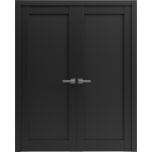 French Double Panel Lite Doors Hardware | Quadro 4111 Matte Black | Panel Frame Trims | Bathroom Bedroom Interior Sturdy Door