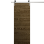 Modern Barn Door 18 x 80 inches | Ego 5000 Marble Oak | 6.6FT Silver Rail Track Heavy Hardware Set | Solid Panel Interior Doors