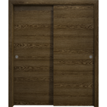 Sliding Closet Bypass Doors 36 x 80 inches | Ego 5000 Marble Oak | Rails Hardware Set | Wood Solid Bedroom Wardrobe Doors