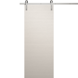 Modern Barn Door 18 x 80 inches | Ego 5000 Painted White Oak | 6.6FT Silver Rail Track Heavy Hardware Set | Solid Panel Interior Doors