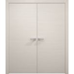 Interior Solid French Double Doors 36 x 80 inches | Ego 5000 Painted White Oak | Wood Interior Solid Panel Frame | Closet Bedroom Modern Doors