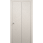 Sliding Closet Bi-fold Doors 36 x 80 inches | Ego 5005 Painted White Oak | Sturdy Tracks Moldings Trims Hardware Set | Wood Solid Bedroom Wardrobe Doors