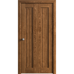 Sliding Closet Bi-fold Doors 36 x 80 inches | Ego 5006 Cognac Oak | Sturdy Tracks Moldings Trims Hardware Set | Wood Solid Bedroom Wardrobe Doors