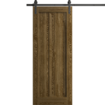 Modern Barn Door 18 x 80 inches | Ego 5006 Marble Oak | 6.6FT Rail Track Heavy Hardware Set | Solid Panel Interior Doors