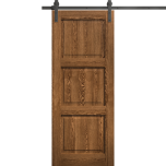 Modern Barn Door 18 x 80 inches | Ego 5010 Cognac Oak | 6.6FT Rail Track Heavy Hardware Set | Solid Panel Interior Doors