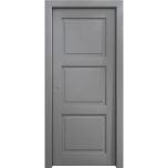 Sliding Pocket Door 18 x 84 inches | Ego 5010 Painted Grey Oak | Kit Rail Hardware | Solid Wood Interior Bedroom Modern Doors