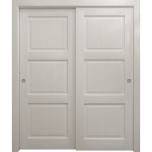 Sliding Closet Bypass Doors 36 x 80 inches | Ego 5010 Painted White Oak | Rails Hardware Set | Wood Solid Bedroom Wardrobe Doors