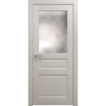 Interior Solid French Door 18 x 80 inches | Ego 5011 Painted White Oak | Single Regular Panel Frame Handle | Bathroom Bedroom Modern Doors