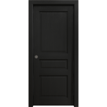 Sliding Pocket Door 18 x 84 inches | Ego 5012 Painted Black Oak | Kit Rail Hardware | Solid Wood Interior Bedroom Modern Doors