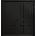 Sliding Closet Double Bi-fold Doors 72 x 80 inches | Ego 5012 Painted Black Oak | Sturdy Tracks Moldings Trims Hardware Set | Wood Solid Bedroom Wardrobe Doors