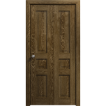 Sliding Closet Bi-fold Doors 36 x 80 inches | Ego 5012 Marble Oak | Sturdy Tracks Moldings Trims Hardware Set | Wood Solid Bedroom Wardrobe Doors