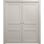 Sliding French Double Pocket Doors 36 x 80 inches | Ego 5012 Painted White Oak | Kit Rail Hardware | Solid Wood Interior Bedroom Modern Doors