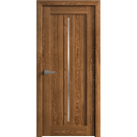 Interior Solid French Door 18 x 80 inches | Ego 5014 Cognac Oak | Single Regular Panel Frame Handle | Bathroom Bedroom Modern Doors