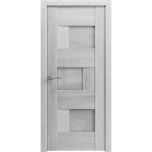 Solid French Door Frosted Glass | Sete 6933 Nordic White | Single Regular Panel Frame Trims Handle | Bathroom Bedroom Sturdy Doors -18" x 80"