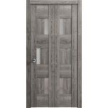 Sliding Closet Bi-fold Doors | Sete 6933 Nebraska Grey with Frosted Glass | Sturdy Tracks Moldings Trims Hardware Set | Wood Solid Bedroom Wardrobe Doors 