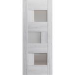 Slab Barn Door Panel Frosted Glass | Sete 6933 Nordic White | Sturdy Finished Doors | Pocket Closet Sliding-18" x 80"