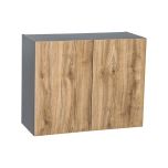 36" x 24" x 24" Refrigerator Wall Cabinet-Double Door-with Natural Teak door