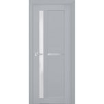 Interior Solid French Door | Veregio 7288 Matte Grey with Frosted Glass | Single Regular Panel Frame Trims Handle | Bathroom Bedroom Sturdy Doors 