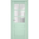 Interior Solid French Door | Veregio 7339 Oliva with Frosted Glass | Single Regular Panel Frame Trims Handle | Bathroom Bedroom Sturdy Doors 