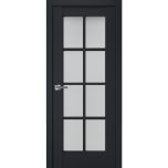 Interior Solid French Door | Veregio 7412 Antracite with Frosted Glass | Single Regular Panel Frame Trims Handle | Bathroom Bedroom Sturdy Doors 