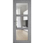 Front Exterior Prehung FiberGlass Door Clear Glass See-through / Manux 8555 Grey Ash Clear Glass / Office Commercial and Residential Doors Entrance Patio Garage