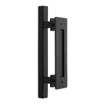 12" Modern Square Black Sliding Barn Handle