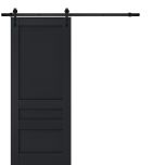 Sturdy Barn Door | Veregio 7411 Antracite | 6.6FT Rail Hangers Heavy Hardware Set | Solid Panel Interior Doors