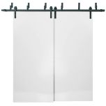 Sliding Closet Barn Bypass Doors | Planum 0010 White Silk | Sturdy Top Mount 6.6ft Rails Hardware Set | Wood Solid Bedroom Wardrobe Doors 