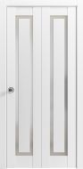 Sliding Closet Bi-fold Doors | Planum 0888 Painted White with Frosted Glass | Sturdy Tracks Moldings Trims Hardware Set | Wood Solid Bedroom Wardrobe Doors 