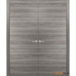 Planum 0010 Interior Modern Closet Solid Pre-hung Double Doors Ginger Ash