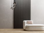 Sartodoors Matte Black Contemporary Decorative Wall Panels Wood Slat Ensemble - Pack of 8