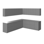 Kitchen Modern Collection Gray Color Base Size 10x8,5Ft Wide