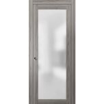 Planum 2102 Interior Sliding Closet Pocket Door Ginger Ash with Frames Track Pulls