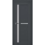 Interior Solid French Door | Veregio 7288 Antracite with Frosted Glass | Single Regular Panel Frame Trims Handle | Bathroom Bedroom Sturdy Doors 